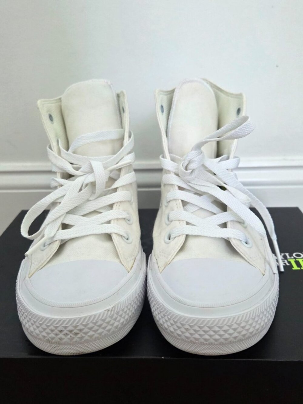 White Converse Chuck Taylor All Star II Lunarlon High Top Sneakers Unisex Size 8 - Picture 5 of 16